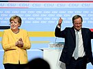 Angela Merkelová a Armin Laschet pi zahájení volební kampan CDU/CSU v Berlín...