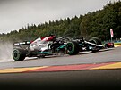 Lewis Hamilton pi kvalifikaci na Velkou cenu Belgie