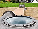 Instalace odlitk� z firmy ��as v parku ve ����e nad S�zavou.