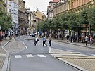 Stední ást Americké tídy v Plzni je nov uzavena pro auta mimo MHD. (23. 8....