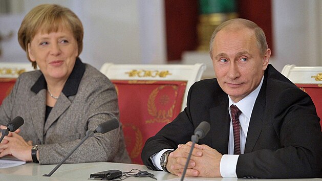 Angela Merkelov a Vladimir Putin pi setkn v Moskv. (2012)