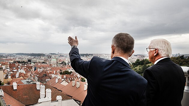 Předseda vlády České republiky Andrej Babiš jednal v pátek 27. srpna 2021 v Hrzánském paláci s prezidentem Spolkové republiky Německo Frankem-Walterem Steinmeierem. (27. srpna 2021)