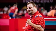 Stolní tenista Ji�í Suchánek na paralympijských hrách v Tokiu.
