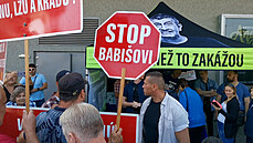 Na Babišův mítink v Přerově dorazili i demonstranti