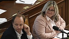 Poslankyně Zuzana Ožanová (ANO) a senátor Václav Láska při projednávání senátní...