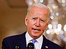 Americký prezident Joe Biden hodnotí v Bílém dom evakuaci z Afghánistánu. (31....