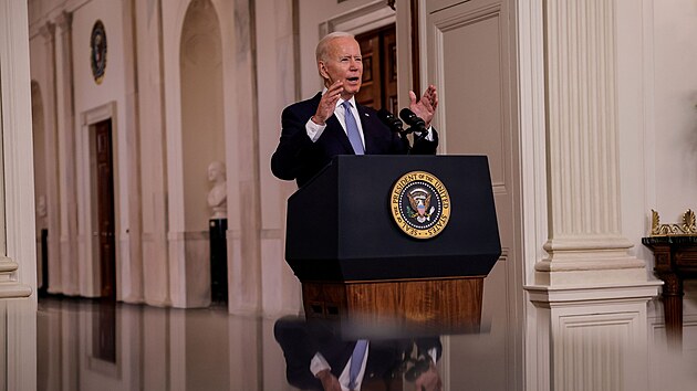 Joe Biden ve svém projevu prohlásil, že evakuace z Afghánistánu byla neobyčejně úspěšná. (31. srpna 2021)