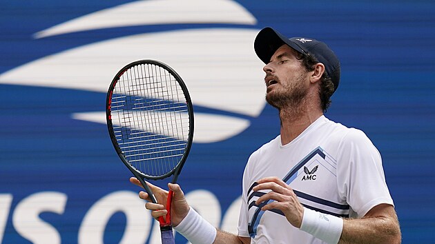 Brit Andy Murray bhem prvnho kola US Open.