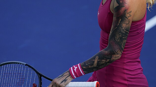 Tereza Martincov bhem prvnho kola US Open.
