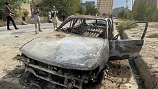 Auto. ze kterého byly vypáleny rakety na kábulské letit (30. srpna 2021)