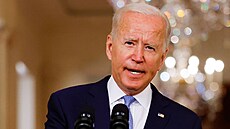 Americký prezident Joe Biden hodnotí v Bílém dom� evakuaci z Afghánistánu. (31....