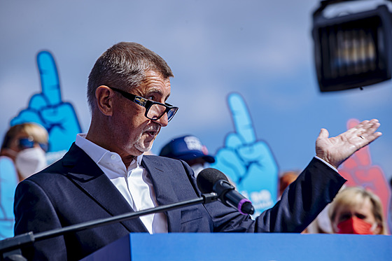 Premiér a pedseda hnutí ANO Andrej Babi zahájil kampa k volbám do Poslanecké...