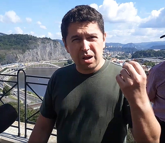 Andrej Babi mladí na mítinku ANO v Ústí nad Labem (2. záí 2021)