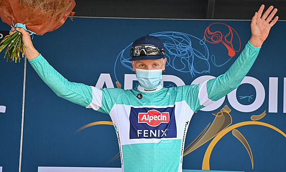 Tim Merlier se raduje z triumfu ve 4. etap  Binck Bank Tour.