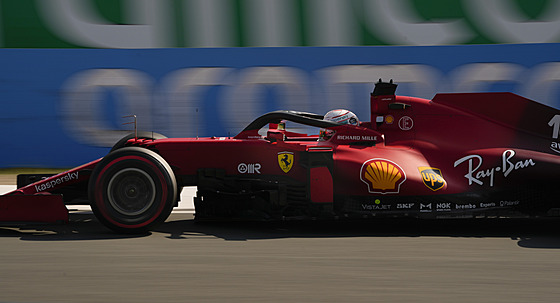 Charles Leclerc z Ferrari v tréninku na Velkou cenu Nizozemska F1.