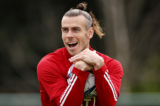Gareth Bale bhem velského tréninku