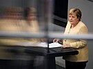 Nmecká kancléka Angela Merkelová na pd Spolkového snmu (7. záí 2021)