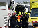 V Praze  havarovaly dva autobusy, na míst jsou zranní