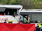 Nehoda dvou autobus na praském Barrandov (7. 9. 2021).