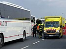 Nehoda dvou autobus na praském Barrandov (7. 9. 2021).