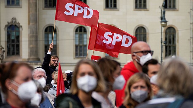 Volebn mtink SPD v Berln (28. srpna 2021)