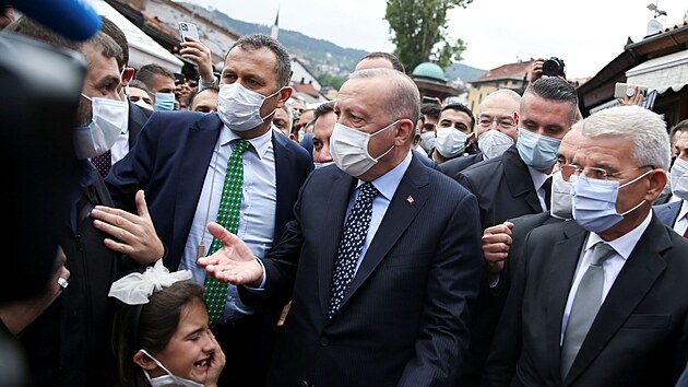 Tureck prezident Recep Tayyip Erdogan na nvtv Sarajeva (27. srpna 2021)