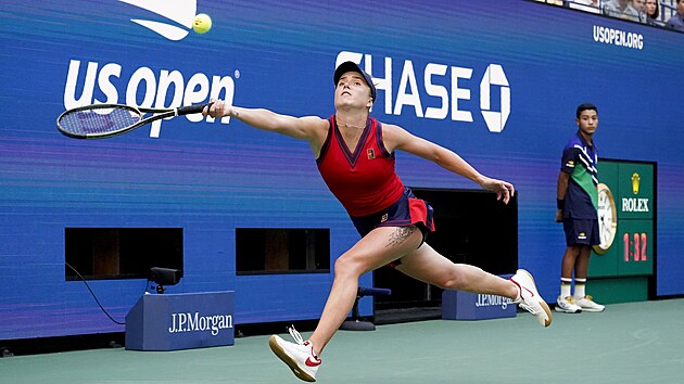 Ukrajinsk tenistka Elina Svitolinov dobh za mkem ve tvrtfinle US Open proti Kanaance Fernandezov.