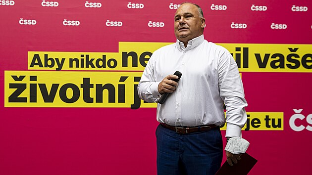 Jan Birke při slavnostním zahájení kampaně ČSSD v Lidovém domě. (22. 8. 2021)