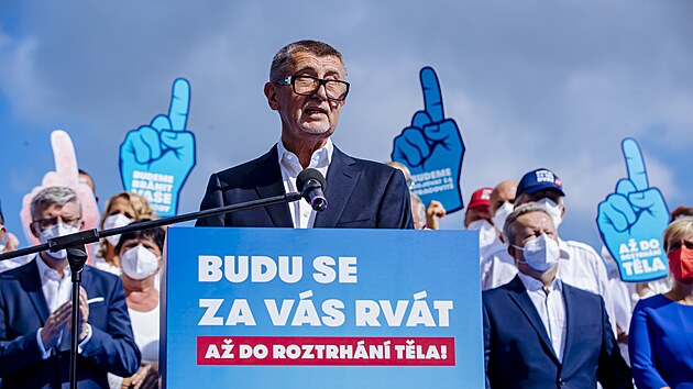 Premir a pedseda hnut ANO Andrej Babi zahjil kampa k volbm do Poslaneck snmovny. (2. z 2021)