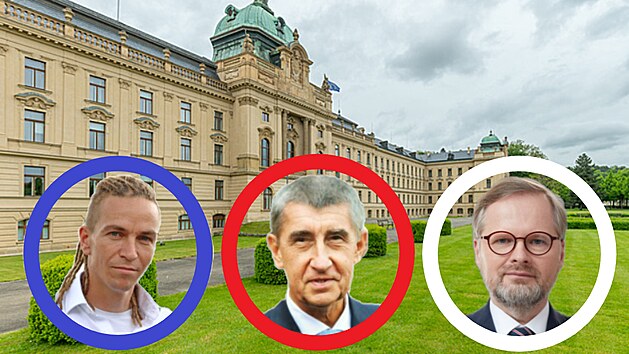 Kandidti do ela Strakovy akademie: zleva Ivan Barto, Andrej Babi a Petr Fiala.