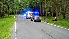 Horská slu�ba Jeseníky pomáhala 3. srpna u zran�né cyklistky, která spadla na...