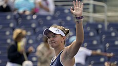 Barbora Krejčíková slaví postup do osmifinále US Open.
