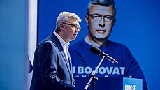 Ministr prmyslu a obchodu Karel Havlíek pedstavil volební program hnutí ANO....