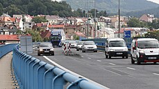 Výmoly na Novém mostě v Děčíně.