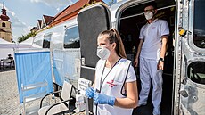 Očkovací karavan ve Vamberku (3.9.2021).