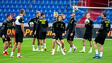 Trénink �eské reprezentace p�ed utkáním kvalifikace mistrovství sv�ta ve...