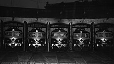 Lokomotivy E499 v bývalé výtopn TKPE na hlavním nádraí, 30. 12. 1958