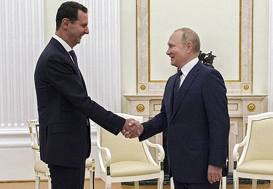 Ruský prezident Vladimir Putin na sch�zce se syrským prezidentem Ba�árem Asadem...
