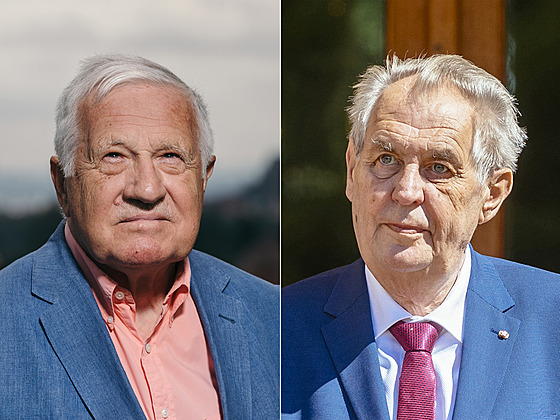 Prezident Milo Zeman (vpravo) i bývalý prezident Václav Klaus byli...