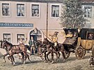 Saský potovní dostavník z druhé poloviny 19. století