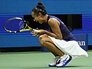 Kanaanka Leylah Fernandezová slaví postup do finále US Open.