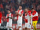 Slávistití fotbalisté dkují fanoukm za podporu po vítzství nad Unionem...