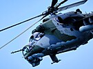 Vrtulník zasahuje na cvičení Ample Strike v září 2021.