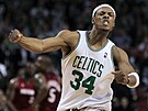 Paul Pierce z Boston Celtics se raduje (2010).