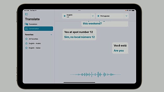 Živý překlad v iPadu mini pro rok 2021