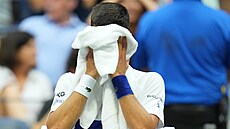 Srb Novak Djokovi ve finále US Open