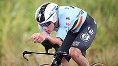 Belgian Remco Evenepoel na trati asovky bhem mistrovství svta.