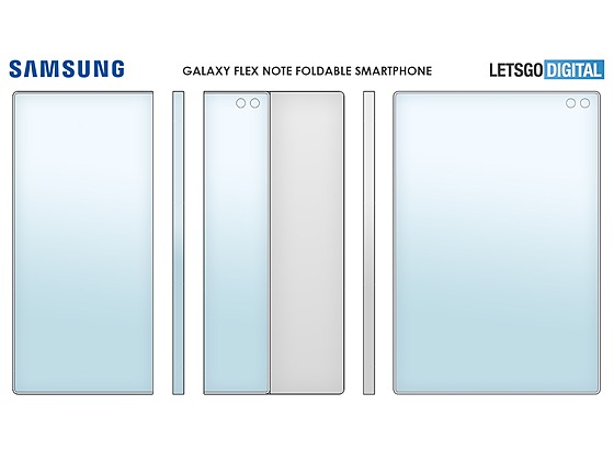 Patent ohebného smartphonu se skrýší pro pero S PEN společnosti Samsung Display
