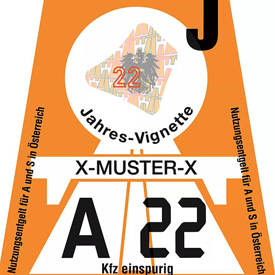 Rakouská dálniní známka pro rok 2022