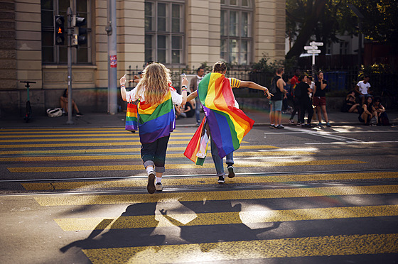 Pochod za práva LGBT ve Švýcarském Curychu (4. září 2021)